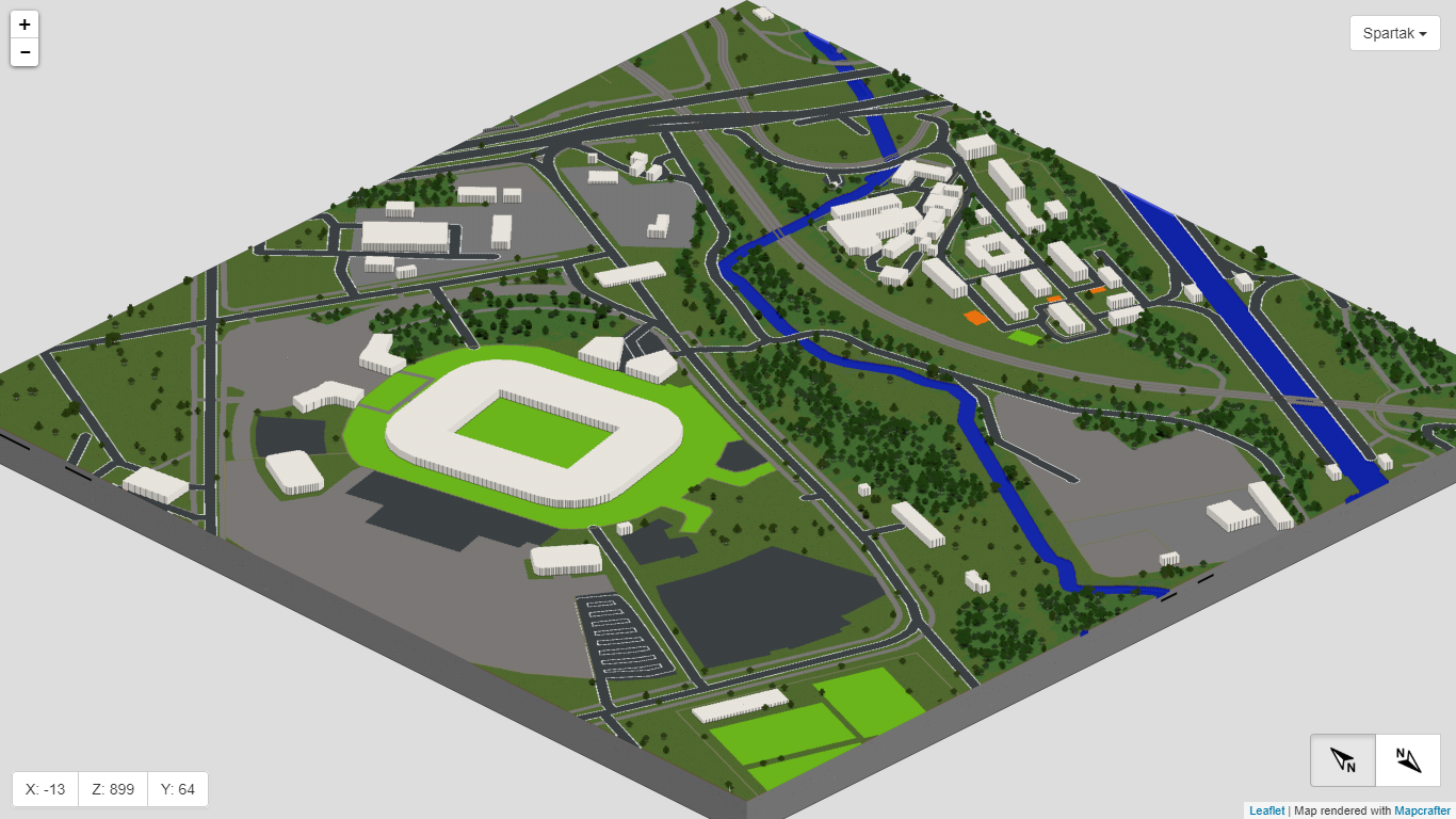 Click to watch an overview of the area in Minecraft